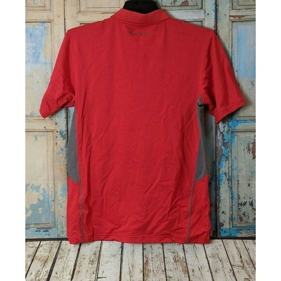 Champion Performax Mens Small Red Gray Polo Collared Short Sleeve - Picture 2 of 5